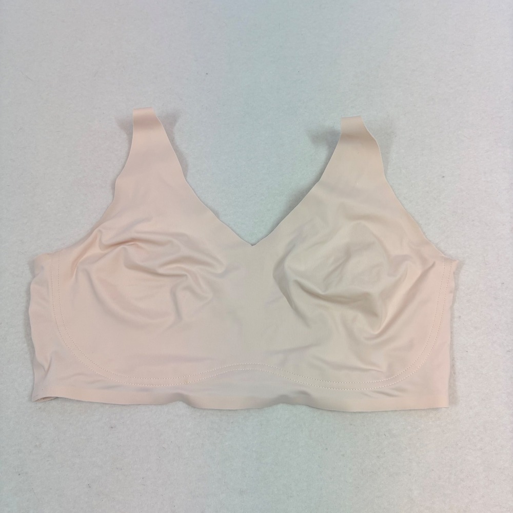 Ruby Ribbon Bra Second Skin Womens 36 Pale Pink Wireless Unlined Style 1607